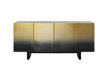 Μπουφές Prezioso Μεταλλικός Μαύρος-Χρυσός 160x45x78 εκ. - Μαύρο