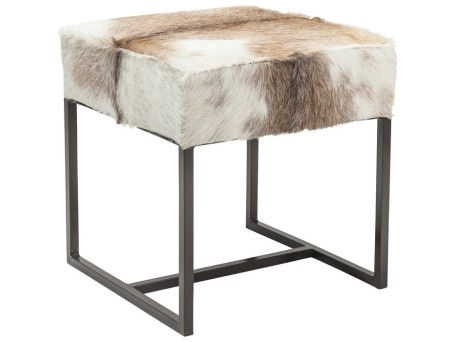 Σκαμπό Country Life Λευκό-Καφέ 45x45 εκ. 45x45x47εκ - Καφέ