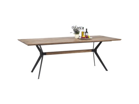 Τραπέζι Downtown Καφέ 220x100x77εκ - Μαύρο