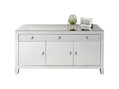 Μπουφές Luxury Γυαλί Καθρέφτης  140.5x45x77εκ - Ασημί