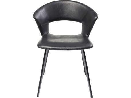 Καρέκλα Reunion Δερματίνη Μαύρη 57x51x77εκ - Μαύρο