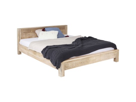 Κρεβάτι Puro Μασίφ Ξύλο Καφέ 169x218x76εκ - Καφέ