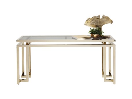 Κονσόλα Rush Γυαλί Χρυσή 160x45x76 εκ. - Χρυσό