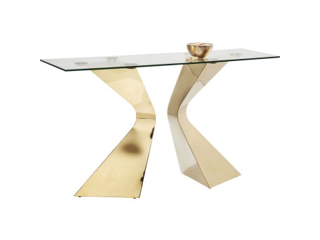 Κονσόλα Gloria Γυαλί Χρυσή 140x45x82εκ - Χρυσό