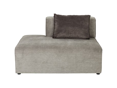 Πολυθρόνα-Καναπές Infinity Ottomane Semi Elements Οξιά Γκρι Αριστερά 120x100x70εκ - Γκρι