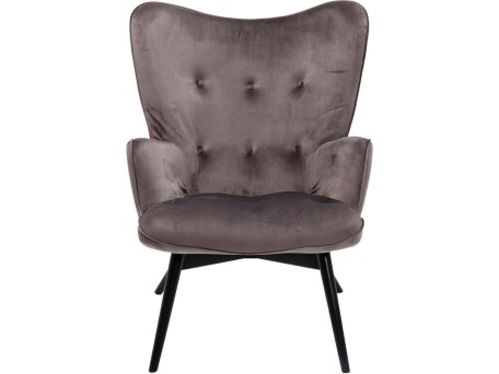 Πολυθρόνα Vicky Velvet Γκρι 73x76x95εκ - Γκρι
