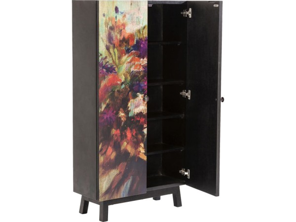 Ερμάριο Φλοράλ Πολύχρωμο 76x30x140εκ - Μαύρο Ερμάριο Φλοράλ Πολύχρωμο 76x30x140εκ - Μαύρο