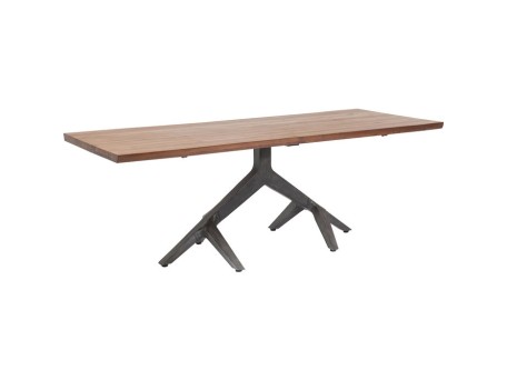 Τραπέζι Roots Ξύλο-Μέταλλο Καφέ-Μαύρο 220x100x77εκ - Μαύρο