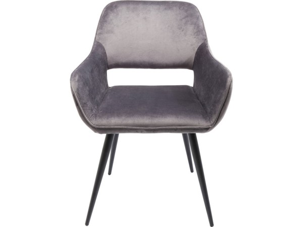 Καρέκλα Με Μπράτσα San Francisco Βελούδο  Γκρι 58.5x61x82εκ - Γκρι