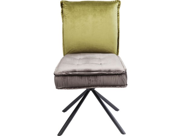 Καρέκλα Chelsea Βελούδο Καφέ-Πράσινο 50x60x91εκ - Γκρι