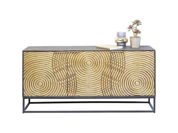 Μπουφές Circulo Μαύρο-Μπεζ 160x40x80εκ - Χρυσό Μπουφές Circulo Μαύρο-Μπεζ 160x40x80εκ - Χρυσό