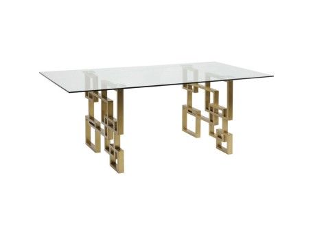 Τραπεζαρία Boulevard Γυαλί Χρυσή  200x100x75εκ - Χρυσό