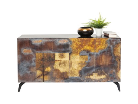 Μπουφές Oxy Μεταλλικός Καφέ-Μαύρο 150x40x80εκ - Χρυσό