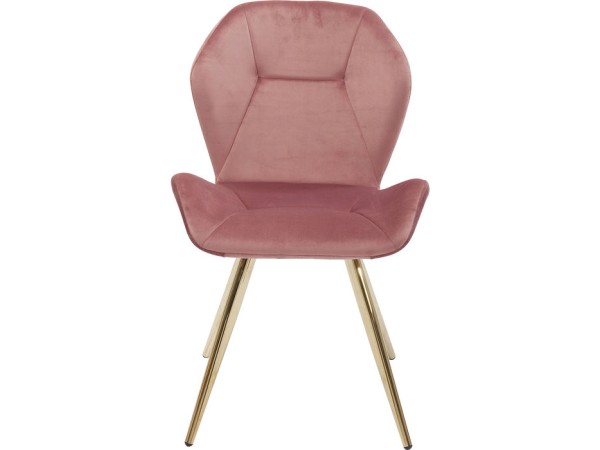 Καρέκλα Viva Βελούδο Ροζ-Χρυσή 44686x45.5x82εκ - Χρυσό