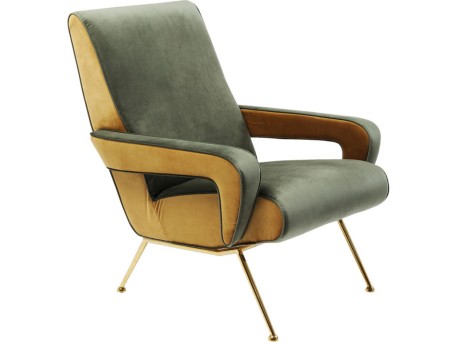 Πολυθρόνα Luna High Πράσινη-Κίτρινη 93x74x88εκ - Χρυσό