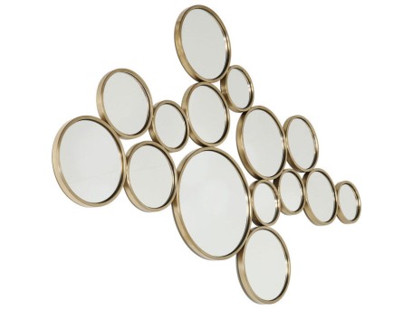 Καθρέφτης Τοίχου Bubbles Μεταλλικός Χρυσός  138x2x93εκ - Χρυσό