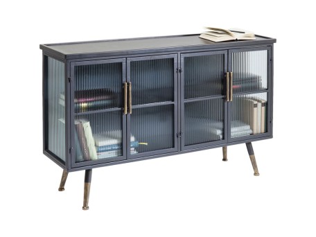 Μπουφές La Gomera Μεταλλικός Μαύρος 120x35x75εκ - Μαύρο