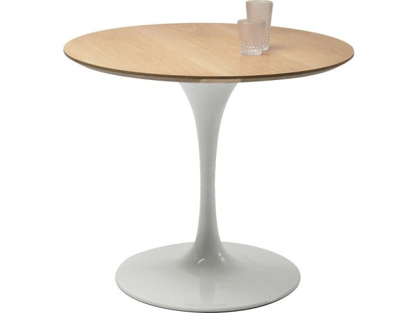 Τραπέζι Invitation Λευκό-Καφέ  90x90x76εκ - Καφέ