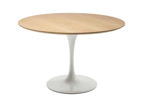 Τραπέζι Invitation Λευκό-Καφέ 120x120x76εκ - Καφέ