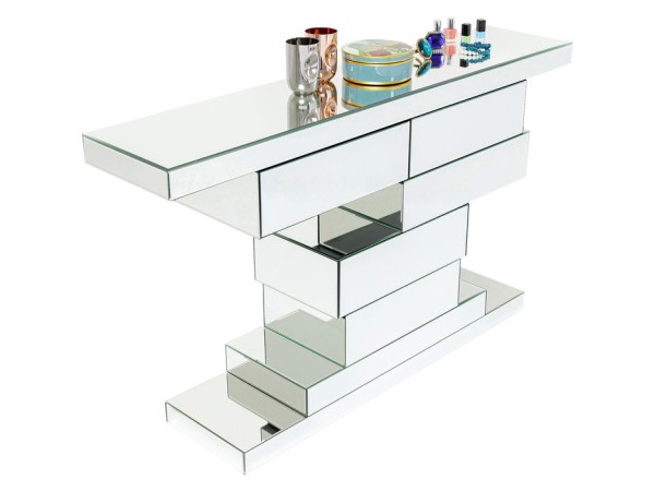 Κονσόλα Brick Γυαλί Καθρέφτης  140x30x80εκ - Καθρέφτης