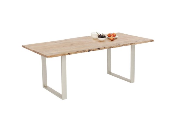 Τραπέζι Harmony Ακακία Καφέ-Ασημί  160x80x76εκ - Ασημί