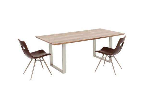 Τραπέζι Symphony Καφέ-Ασημί  200x100x76εκ - Ασημί