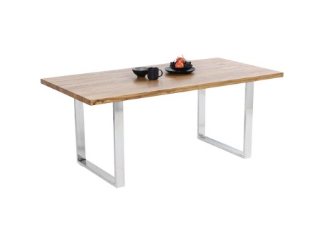 Τραπέζι Jackie Δρυς  Ασημί 160x80x76εκ - Ασημί