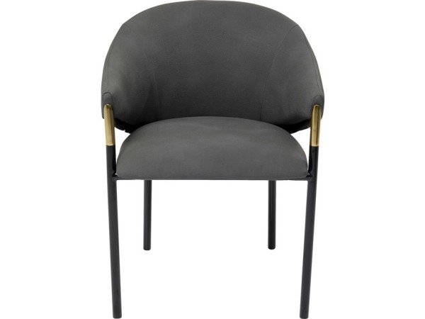 Καρέκλα Boulevard Με Μπράτσα Δερματίνη Γκρι 56,5x56,5x78,5 εκ - Γκρι