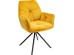 Καρέκλα Περιστρεφόμενη  Mila Βελούδο Κίτρινη 60x65x89εκ - Κίτρινο