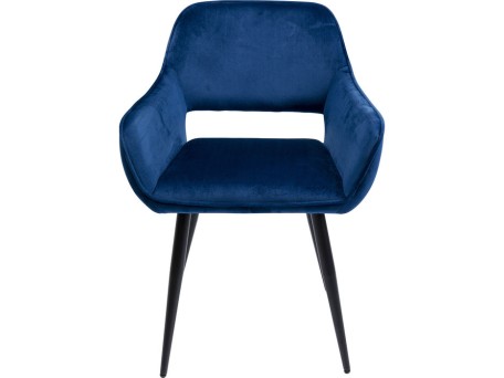 Καρέκλα Με Μπράτσα San Francisco Βελούδο  Μπλε 58.5x61x82εκ - Μπλε