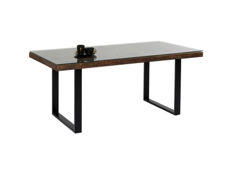 Τραπέζι Conley Καφέ-Μαύρο 180x90x76εκ - Μαύρο