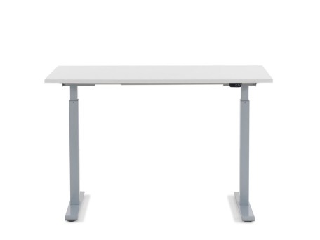 Γραφείο Ηλεκτρικά Ρυθμιζόμενου Υψους Λευκό-Γκρι 120x70 εκ. 120x70x76εκ - Ασημί