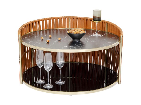 Τραπέζι Μέσης Copper Καφέ 86x84x49εκ - Μαύρο Τραπέζι Μέσης Copper Καφέ 86x84x49εκ - Μαύρο