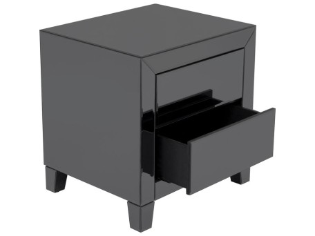 Κομοδίνο  Luxury Push Καθρέφτης Γκρι 49x41x50εκ - Γκρι