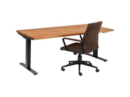 Γραφείο Jackie Δρυς Καφέ-Μαύρο  200x100 εκ.