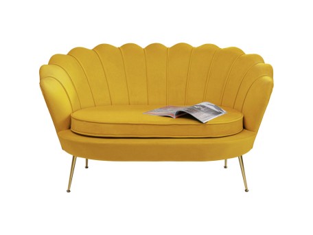 Καναπές Lily Διθέσιος Κίτρινο 132x75x76εκ - Κίτρινο