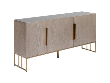 Μπουφές Cesaro Όψη Μαρμάρου Γκρι-Μπεζ 160x38x75 εκ. - Μπεζ