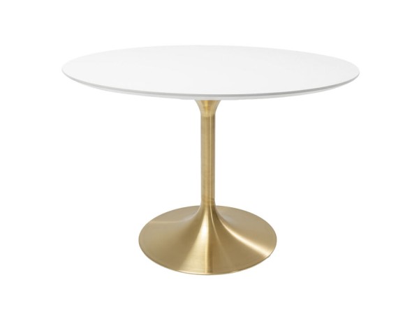 Τραπέζι Στρογγυλό Invitation Λευκό με Μπρονζέ Βάση Ø120εκ. - Λευκό Τραπέζι Στρογγυλό Invitation Λευκό με Μπρονζέ Βάση Ø120εκ. - Λευκό