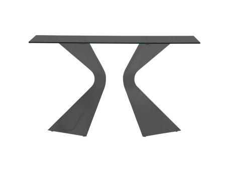 Κονσόλα Gloria Γυάλινη  Μαύρη  140x45x81εκ - Μαύρο