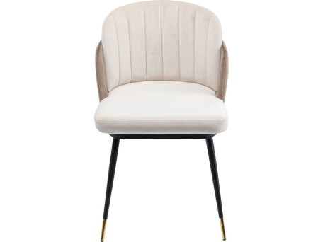 Καρέκλα Hojas Βελούδο Μπεζ 52x58x81εκ - Μπεζ