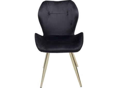 Καρέκλα Viva Βελούδο Μαύρη 50x58.5x81.5εκ - Μαύρο