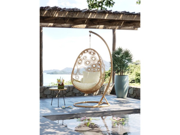 Κρεμαστή Καρέκλα Ibiza Nature 104x120x209εκ - Μπεζ