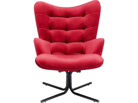 Πολυθρόνα Oscar Περιστρεφόμενη Κόκκινη . 82x73x95εκ - Κόκκινο