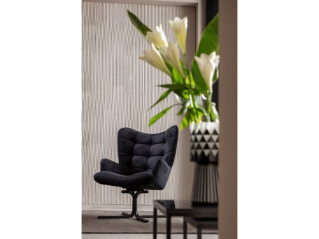 Πολυθρόνα Oscar Περιστρεφόμενη Μαύρη 82x73x95εκ - Μαύρο
