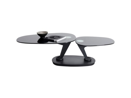 Τραπέζι Μέσης  Franklin Black Γυαλί Μαύρο 150x60x40.5εκ. - Μαύρο