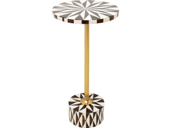 Βοηθητικό Τραπεζάκι Domero Λευκό/Μαύρο 25x25x50 εκ. - Χρυσό