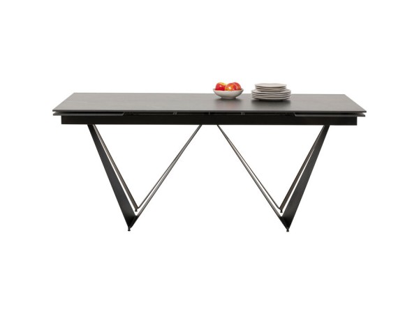 Τραπέζι Επεκτεινόμενο Sandra  Κεραμικό Μαύρο 180(40+40)x90x76εκ. - Μαύρο