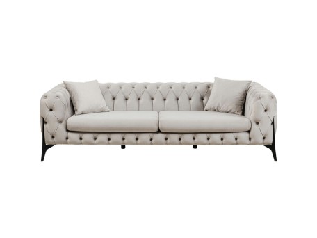 Καναπές Bellissima Τριθέσιος Μπεζ 240x90x70 εκ - Μπεζ