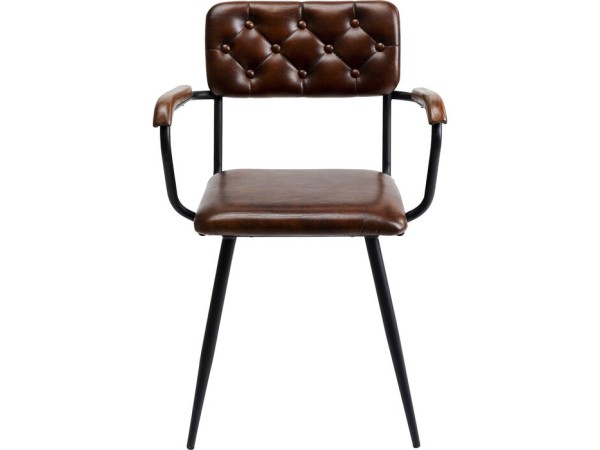 Καρέκλα Salsa Δερμάτινη Καφέ 53x56x59 εκ. - Μαύρο Καρέκλα Salsa Δερμάτινη Καφέ 53x56x59 εκ. - Μαύρο