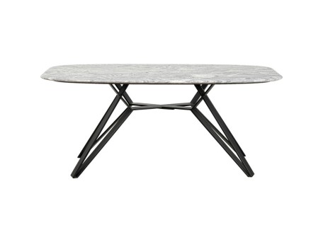 Τραπέζι Okinawa Γκρι/Μαύρο 180x90x76 εκ. - Γκρι